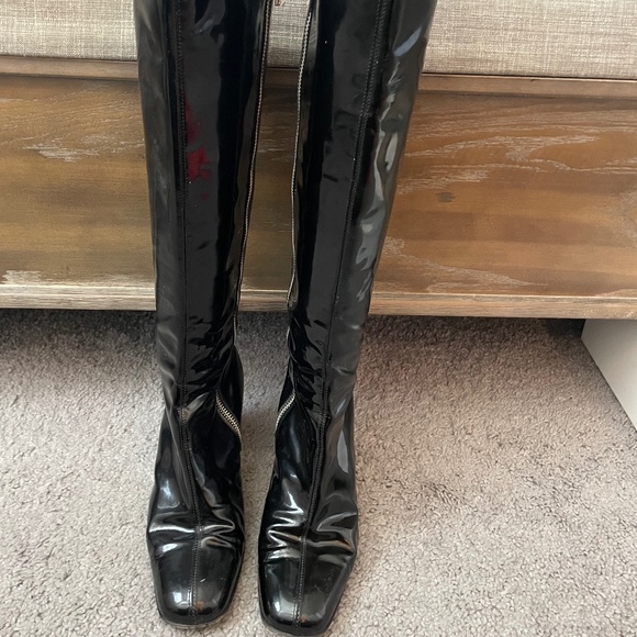 VINTAGE J&ANS DOLCE &GABBANA BlackPatent Leather Boots from 90’s - Picture 1 of 14